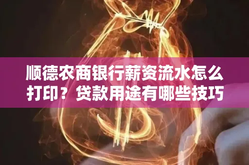顺德农商银行薪资流水怎么打印?贷款用途有哪些技巧?