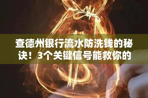 查德州银行流水防洗钱的秘诀!3个关键信号能救你的钱包(附实战技巧)